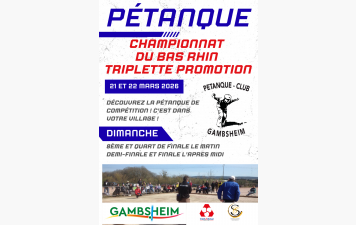 CHAMPIONNAT DU BAS RHIN TRIPLETTE PROMOTION