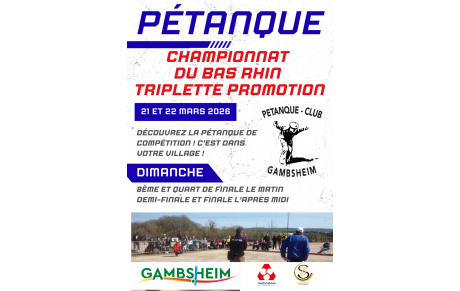 CHAMPIONNAT DU BAS RHIN TRIPLETTE PROMOTION